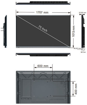 H6C 75 Inch Smart Board UHD 20 Poin Layar Sentuh Panel Interaktif Pabrik OEM