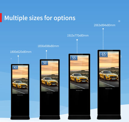 Wifi Ultra Slim Indoor LCD Digital Signage Advertising Kiosk Dengan Kaca Tempered