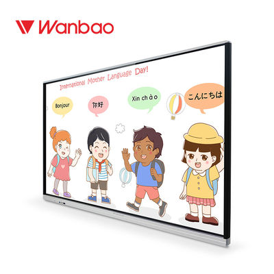 65 Inch Layar Sentuh Papan Tulis Interaktif Adjustable Pointer Mengajar Anak