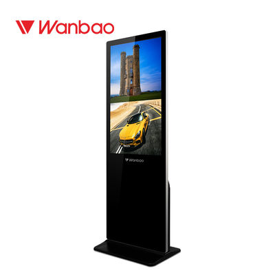 Commercial Floor Standing LCD Advertising Player 1080P 10 Poin IR Touch Screen