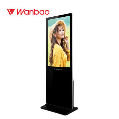 43-65 inch Wifi Ultra Slim Dengan Kaca Tempered Memutar Iklan Digital Outdoor Tv Berdiri 65 Inch Lantai Berdiri Lcd sentuh Kios