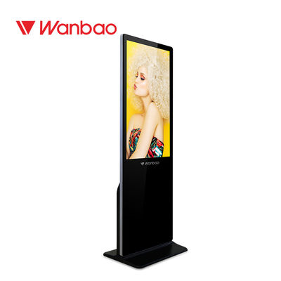 Commercial Floor Standing LCD Advertising Player 1080P 10 Poin IR Touch Screen