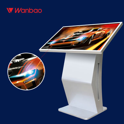 55 Inch Layar Sentuh Interaktif Kios Kios Lantai Berdiri Iklan