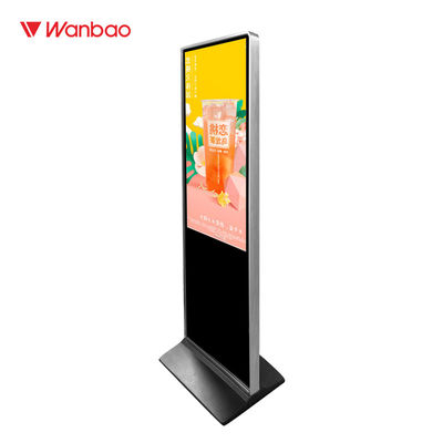 FHD Indoor Advertising LED Display, 65 Inch Layar Sentuh Stand Alone Signage