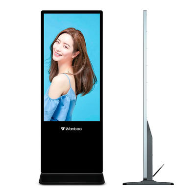 55 Inch Floor Stand Layar Sentuh Android Menampilkan Pemain Iklan Digital Signage Lcd Ultra Tipis