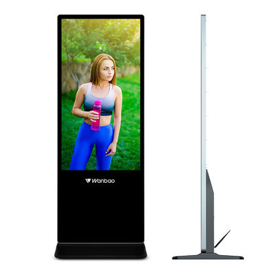 65 Inch Full HD Floor Stand Peralatan Periklanan Media Player Digital Signage