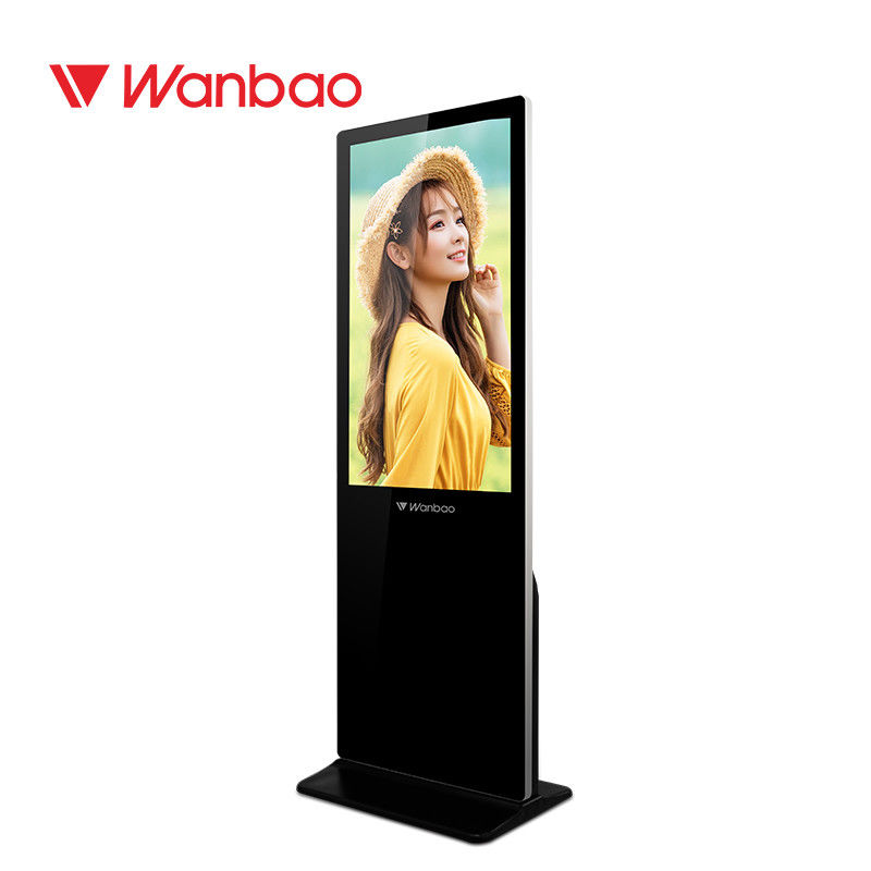 43-65 inch Wifi Ultra Slim Dengan Kaca Tempered Memutar Iklan Digital Outdoor Tv Berdiri 65 Inch Lantai Berdiri Lcd sentuh Kios