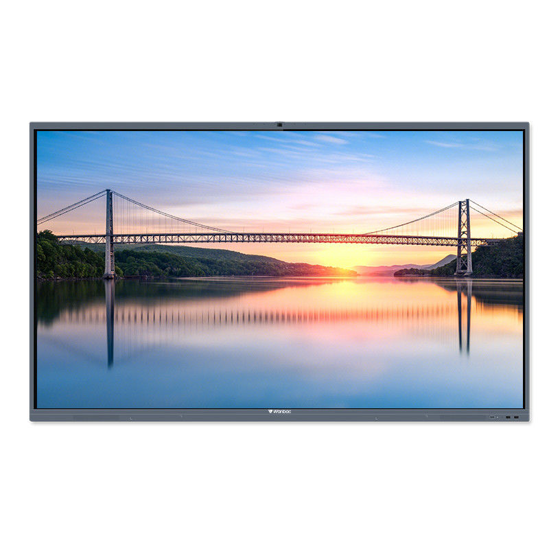 Android 9.0 Digital Interactive Whiteboard 86 100 Inch Layar Sentuh LCD Rapat Kantor Panel Datar