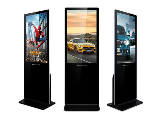 Wifi Ultra Slim Indoor LCD Digital Signage Advertising Kiosk Dengan Kaca Tempered