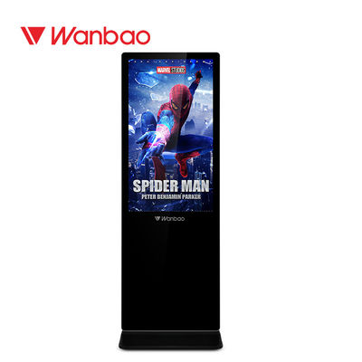 Commercial Floor Standing LCD Advertising Player 1080P 10 Poin IR Touch Screen