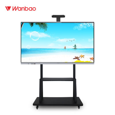 LED Flat Panel Interaktif Cerdas Semua Dalam Satu Layar Sentuh PC Dengan Dudukan
